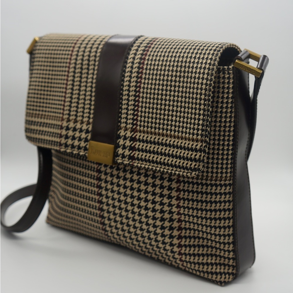 LAUREN RALPH LAUREN Houndstooth Brown Purse.
